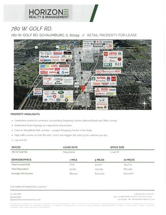 Plus de détails pour 780 W Golf Rd, Schaumburg, IL - Vente au détail à louer