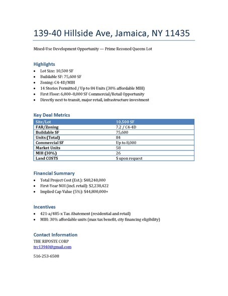 13940 Hillside Ave, Jamaica, NY à vendre - Photo du bâtiment - Image 3 de 7