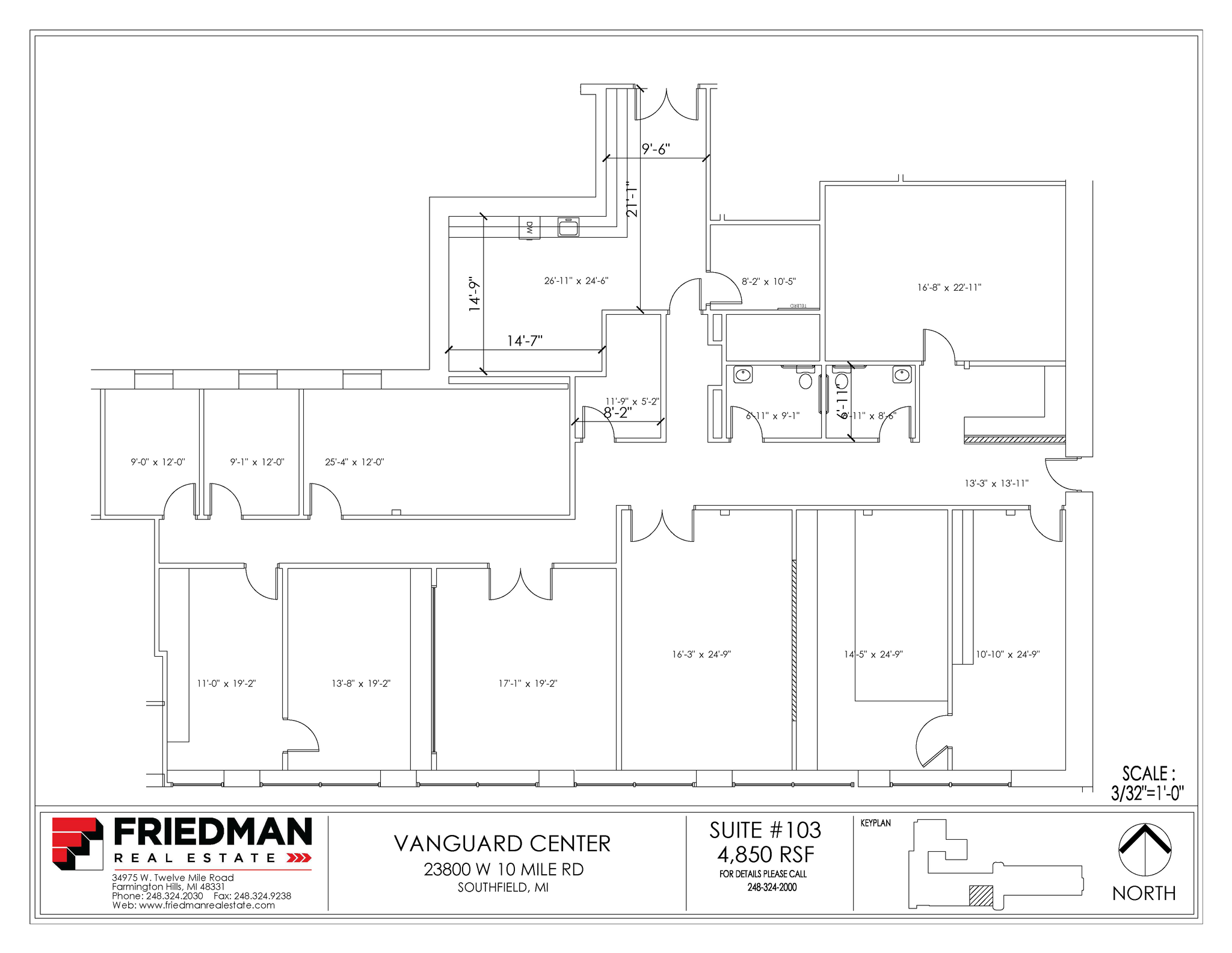 23800 W 10 Mile Rd, Southfield, MI à louer Plan d  tage- Image 1 de 2