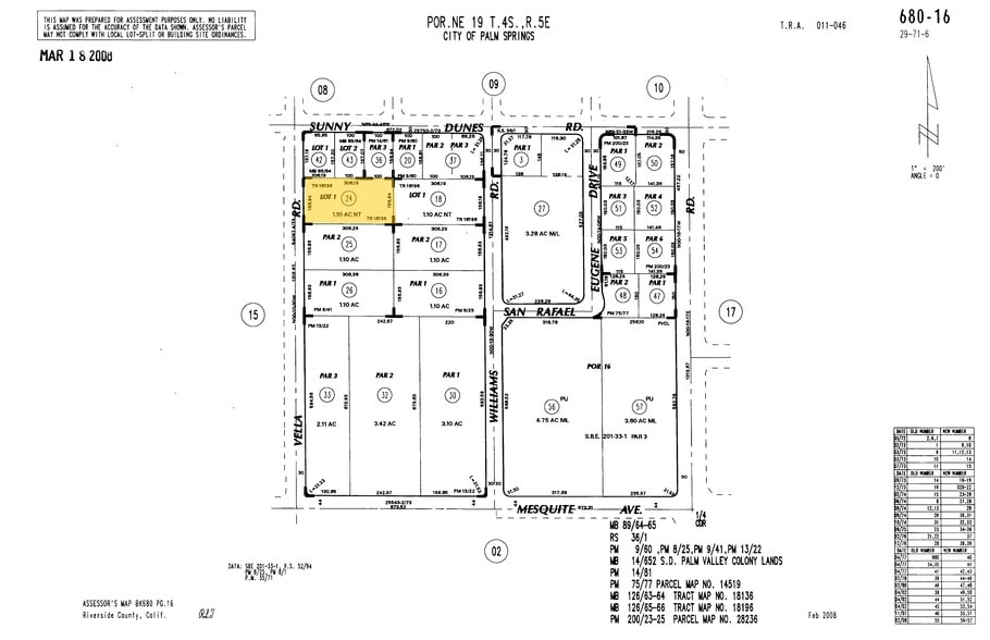 740 S Vella Rd, Palm Springs, CA for lease - Plat Map - Image 3 of 3