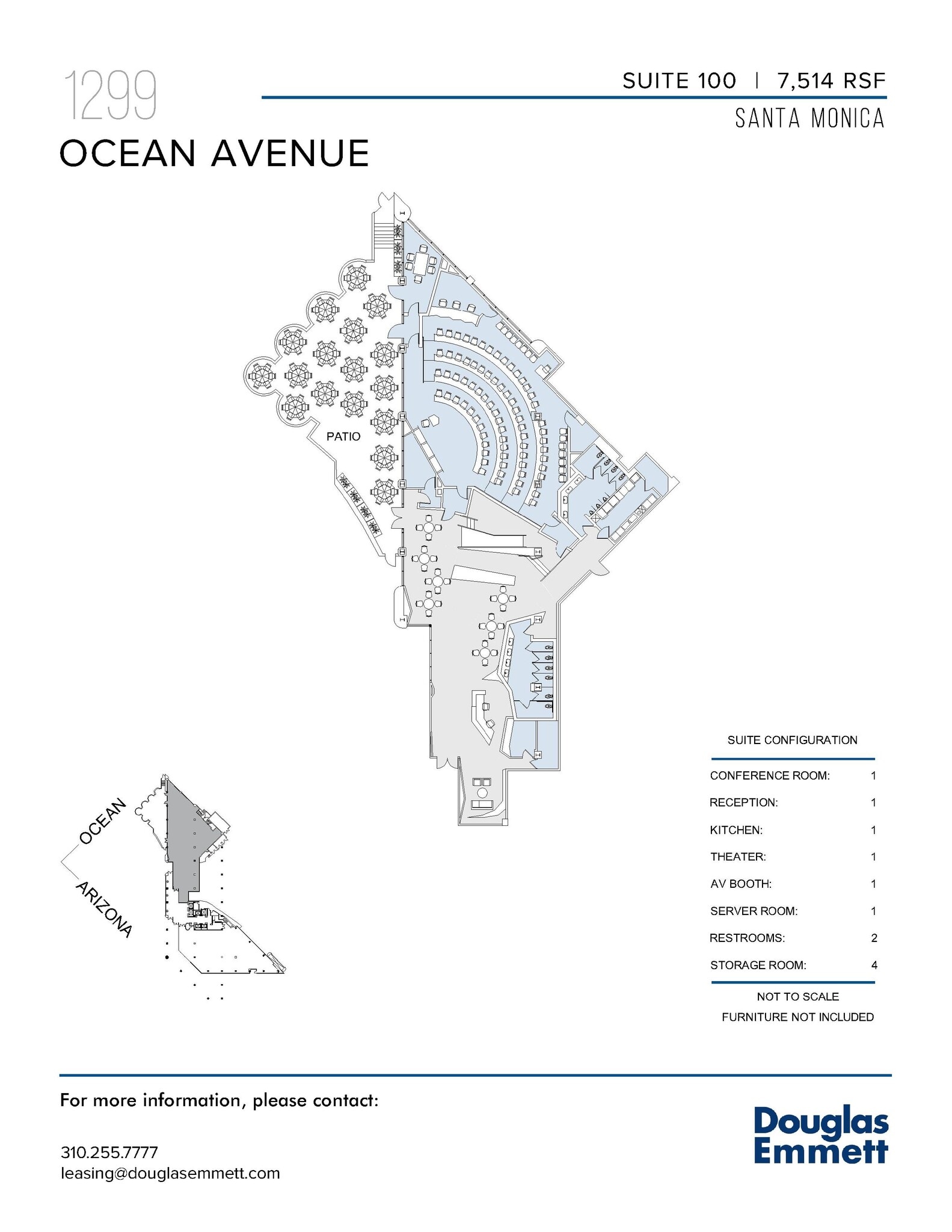 1299 Ocean Ave, Santa Monica, CA à louer Plan d’étage- Image 1 de 1