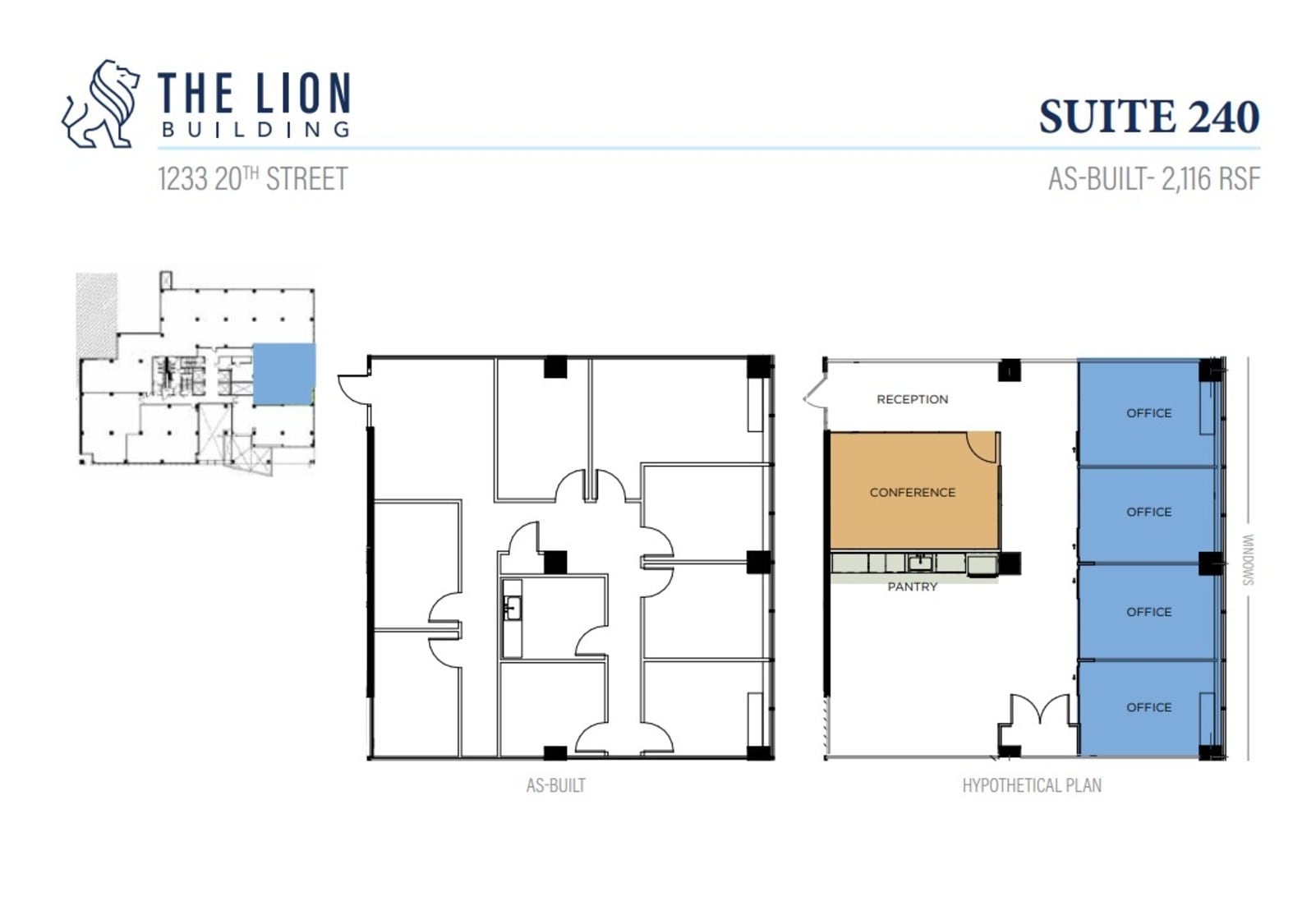 1233 20th St NW, Washington, DC à louer Plan d’étage- Image 1 de 1