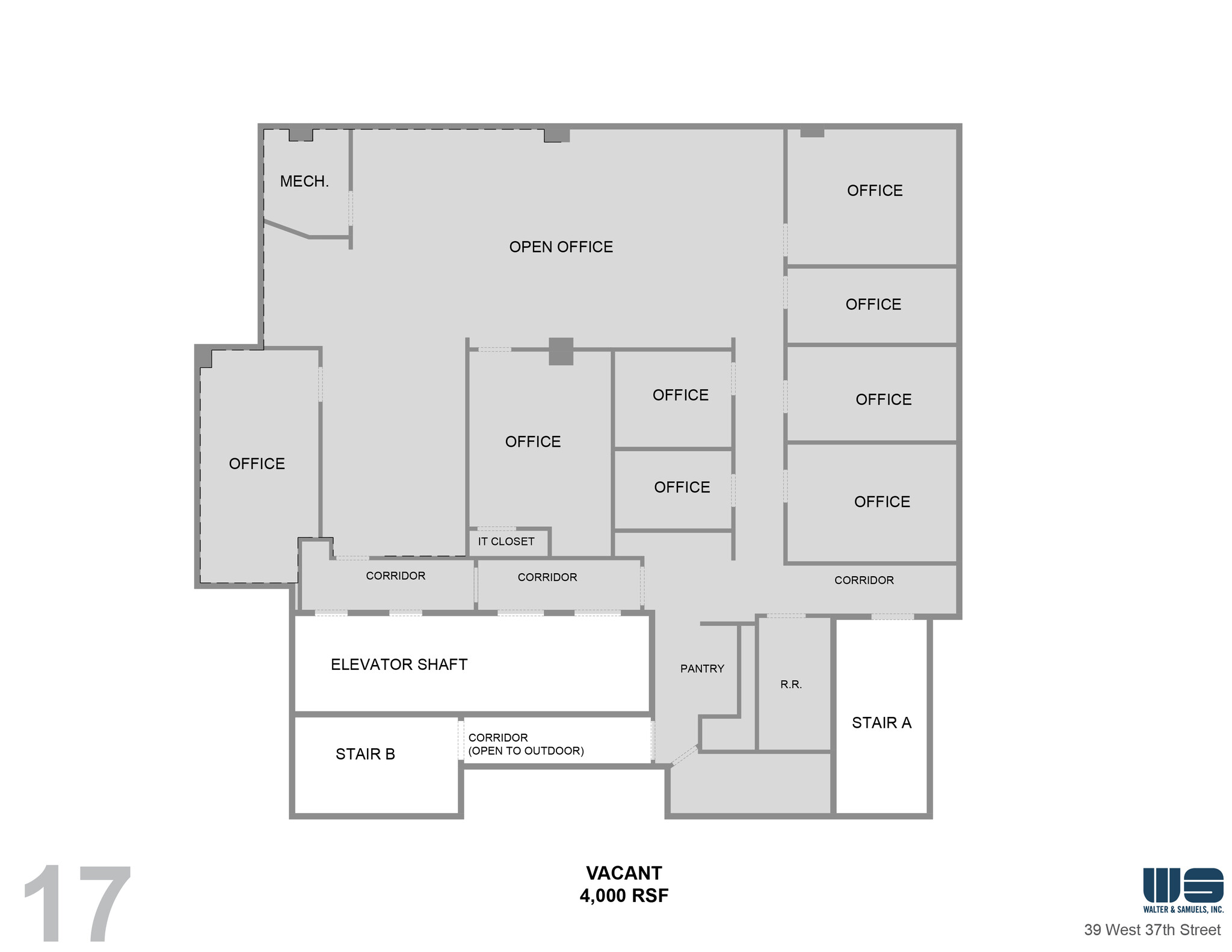 39-43 W 37th St, New York, NY à louer Plan d  tage- Image 1 de 5