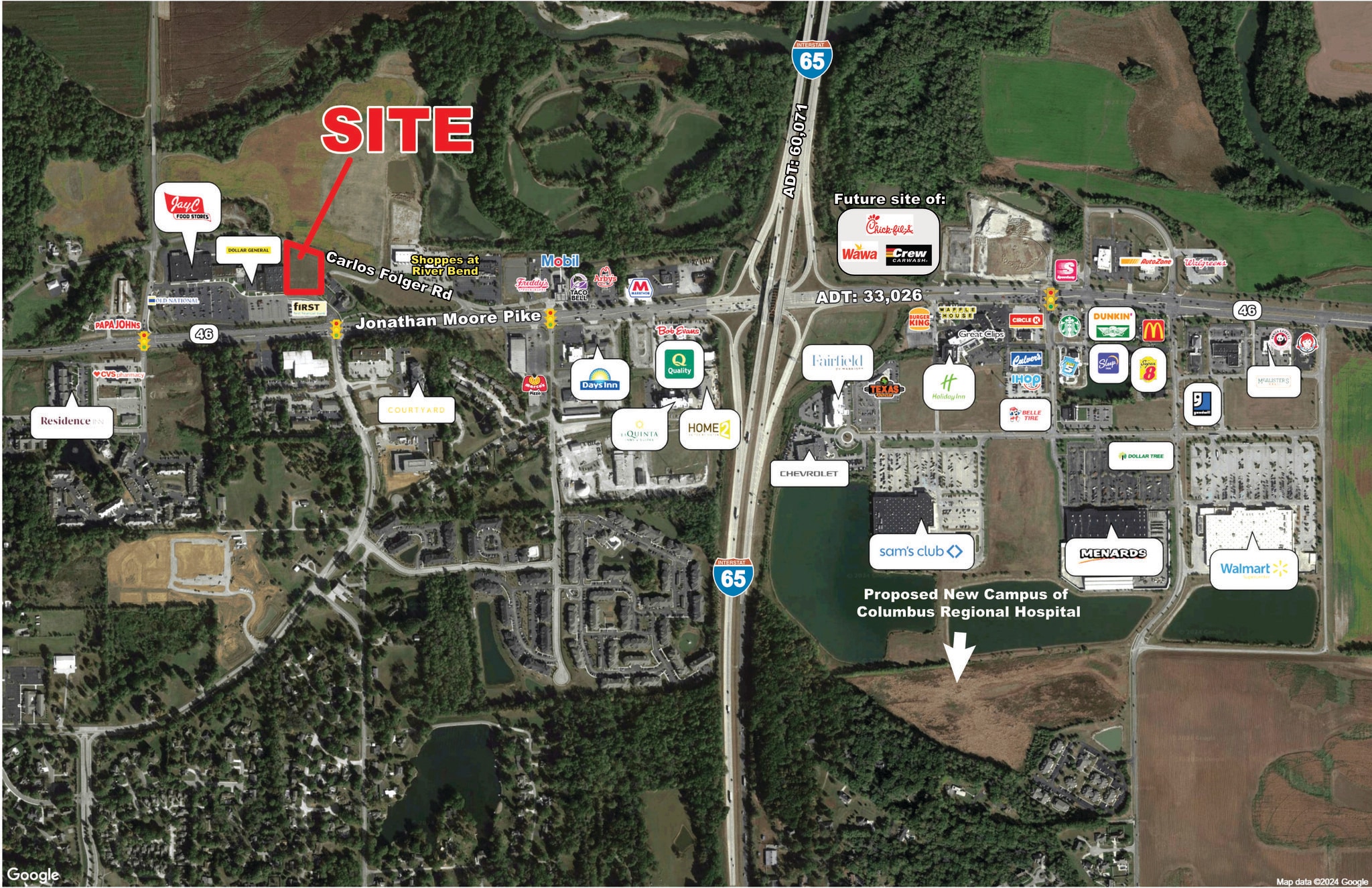 4280 W Jonathan Moore Pike, Columbus, IN for sale Aerial- Image 1 of 2