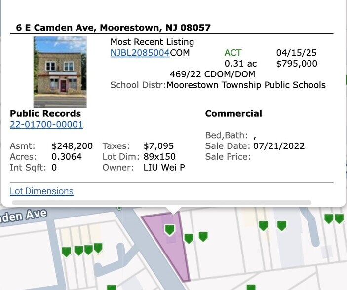 6 E Camden Ave, Moorestown, NJ, 08057 portefeuille de 2 propriétés à vendre sur LoopNet.ca - Photo du bâtiment - Image 2 de 16