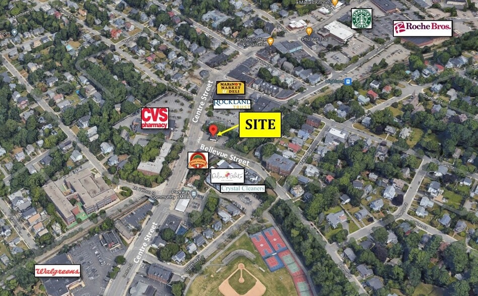 1942 Centre St, West Roxbury, MA for lease - Aerial - Image 2 of 9