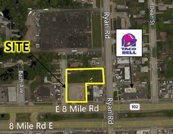 4001-4061 E 8 Mile Rd, Warren, MI à vendre - Aérien - Image 2 de 5