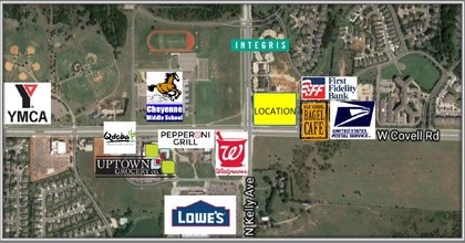 2836 N Kelly Ave, Edmond, OK - AERIAL  map view