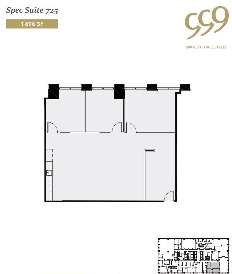 999 Peachtree St NE, Atlanta, GA à louer Plan d  tage- Image 1 de 1