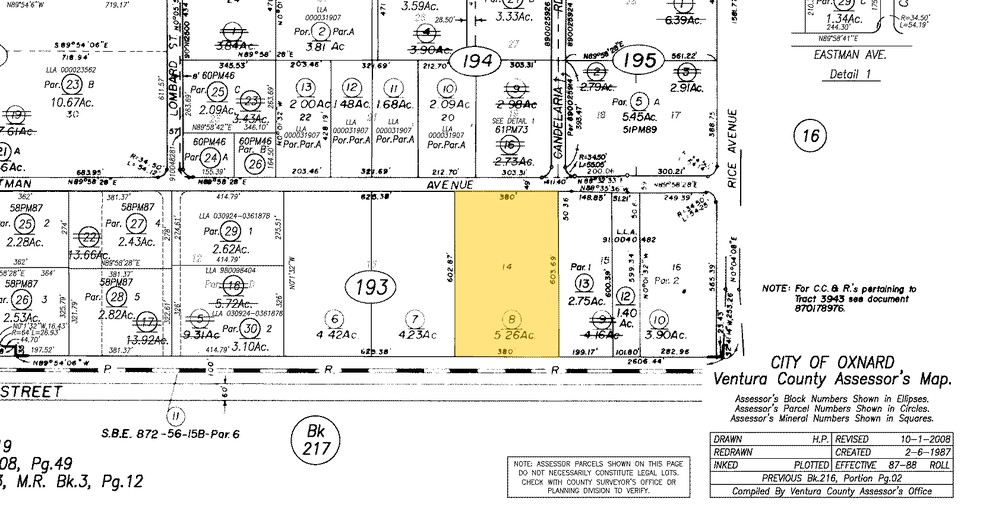 2360 Eastman Ave, Oxnard, CA for lease - Plat Map - Image 1 of 2