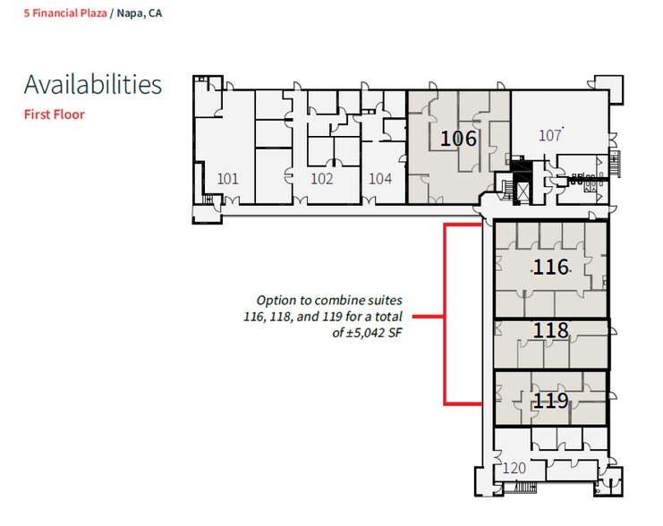 5 Financial Plz, Napa, CA à louer - Plan d’étage - Image 2 de 3