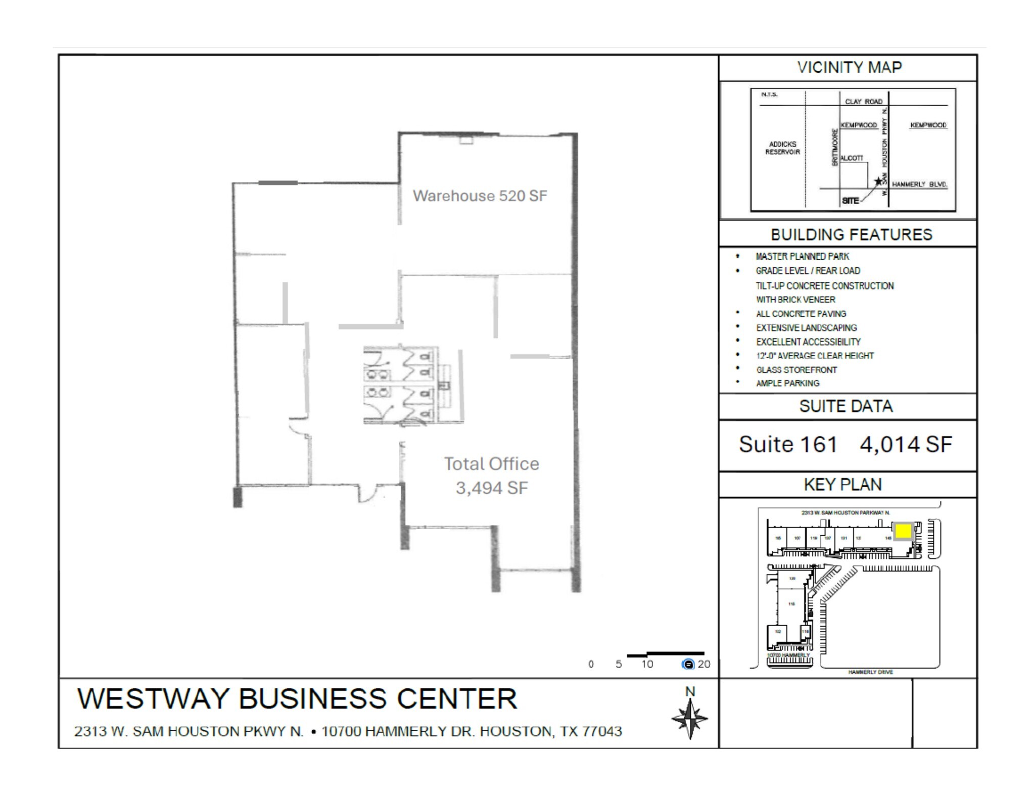 2313 W Sam Houston Pky N, Houston, TX à louer Plan de site- Image 1 de 1