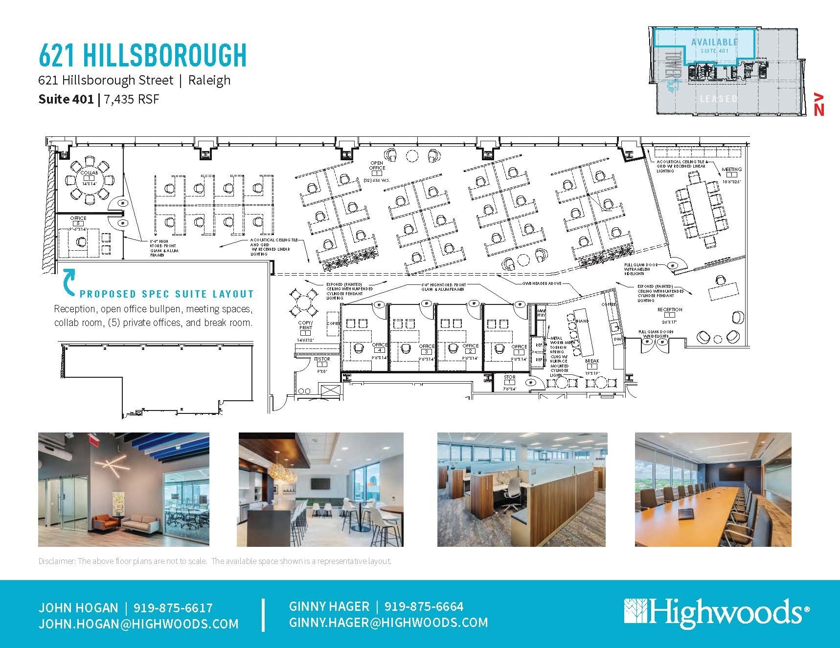 621 Hillsborough St, Raleigh, NC à louer Plan d’étage- Image 1 de 1
