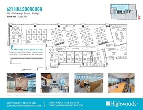 621 Hillsborough St, Raleigh, NC à louer Plan d’étage- Image 1 de 1