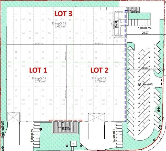 Industrial in Lesquin for lease - Site Plan - Image 3 of 4