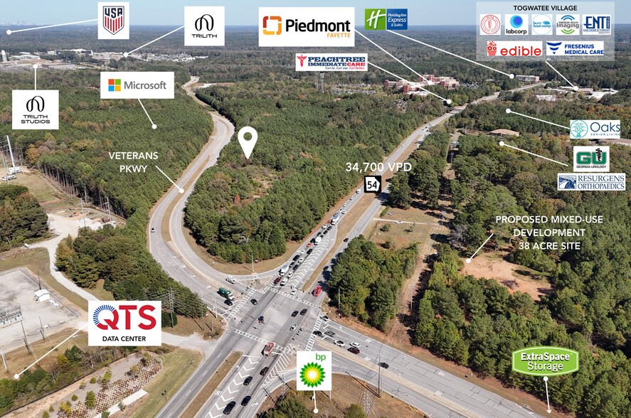 0 Veterans Pky, Fayetteville, GA for lease - Aerial - Image 3 of 3