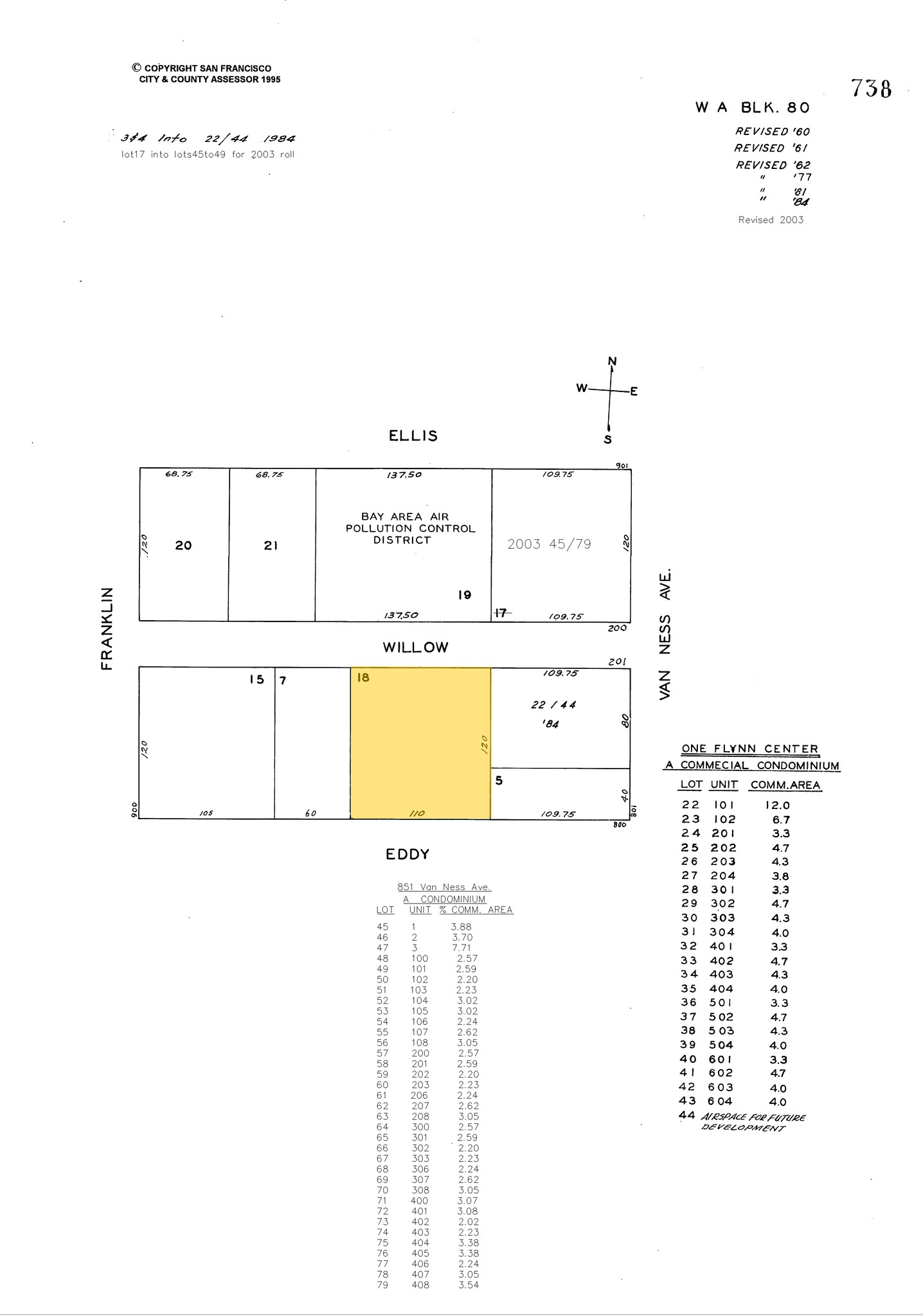 830 Eddy St, San Francisco, CA à vendre Plan cadastral- Image 1 de 1