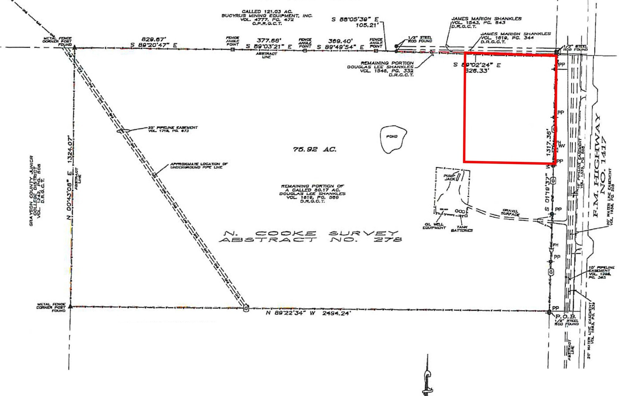 6935 FM 1417, Denison, TX for sale Plat Map- Image 1 of 2