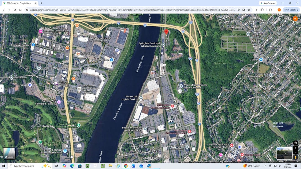 551-651 Center St, Chicopee, MA for sale - Aerial - Image 2 of 2