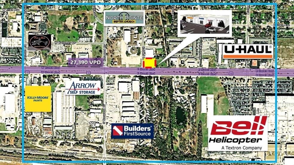 201 E Hurst Blvd, Hurst, TX à louer - Photo du bâtiment - Image 3 de 5