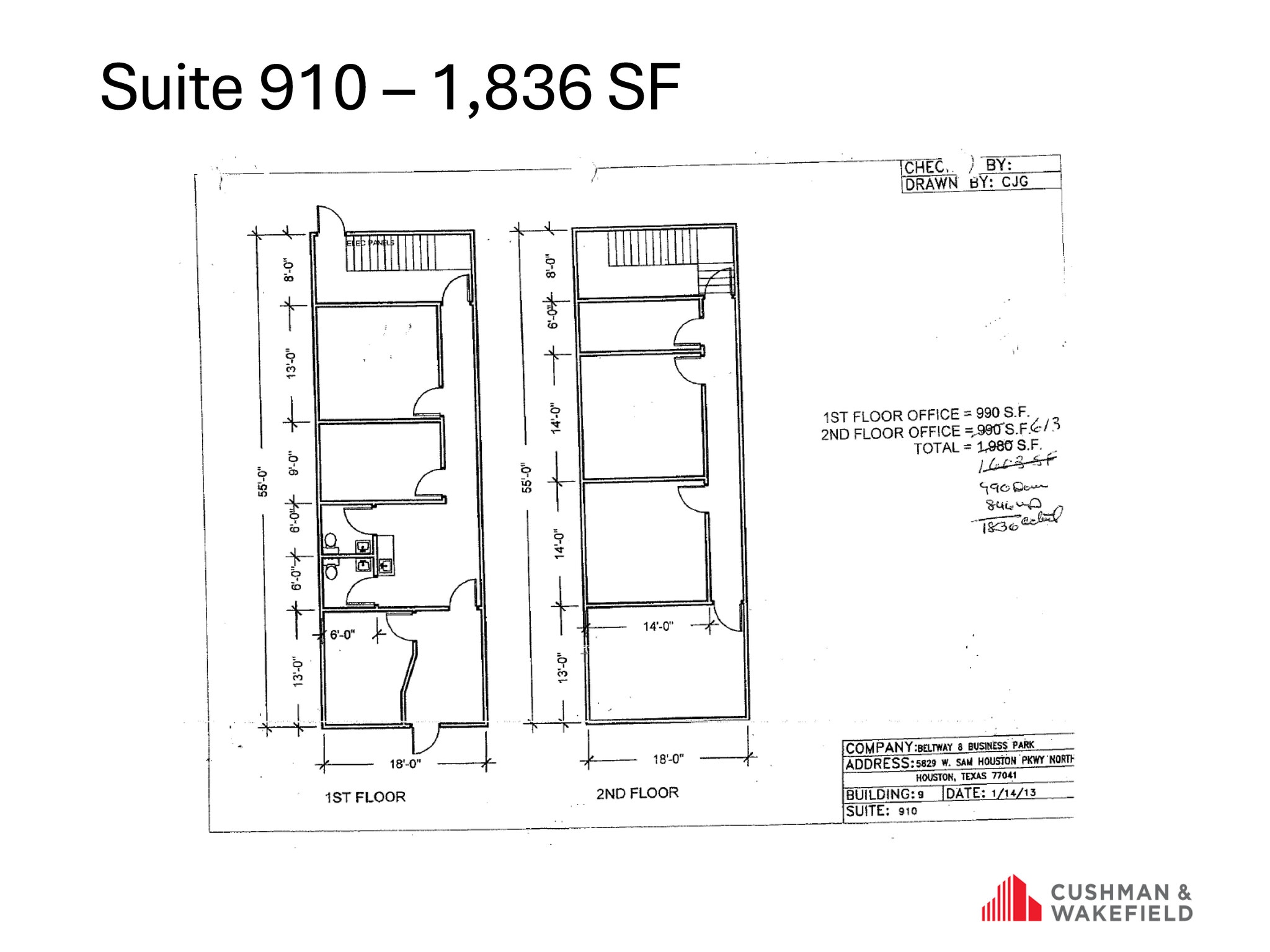 5829 W Sam Houston Pky N, Houston, TX à louer Plan d’étage- Image 1 de 1