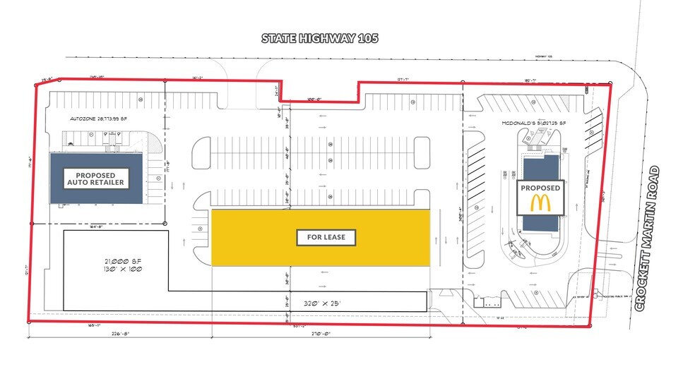 Highway 105 & Crockett Martin Rd, Conroe, TX for lease - Site Plan - Image 2 of 2