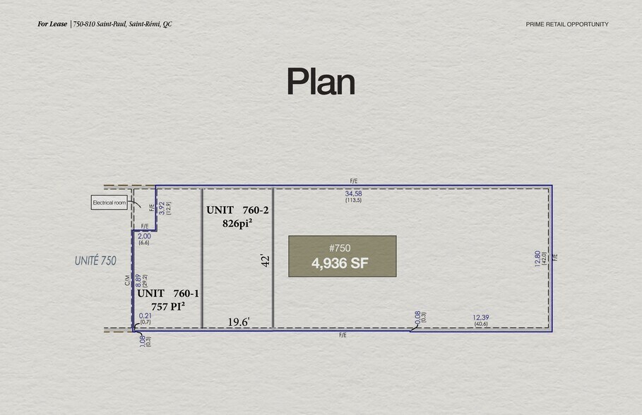 750-770 St Saint-Paul, Saint-remi, QC à louer - Plan d’étage - Image 2 de 4