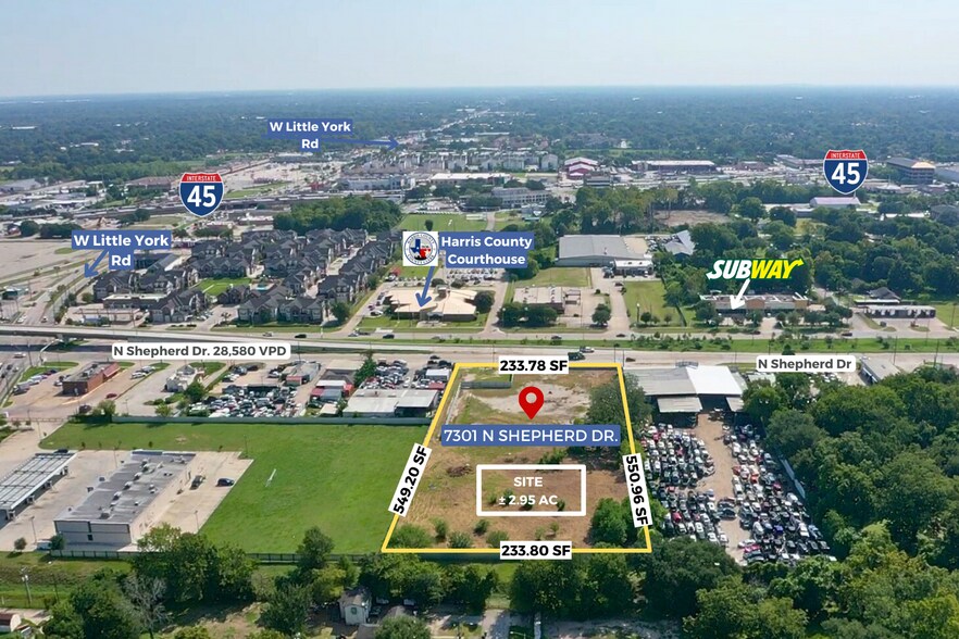 7301 N Shepherd Dr, Houston, TX for lease - Aerial - Image 2 of 7