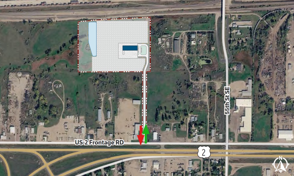 US-2 Frontage Road, Minot, ND for lease - Aerial - Image 1 of 6
