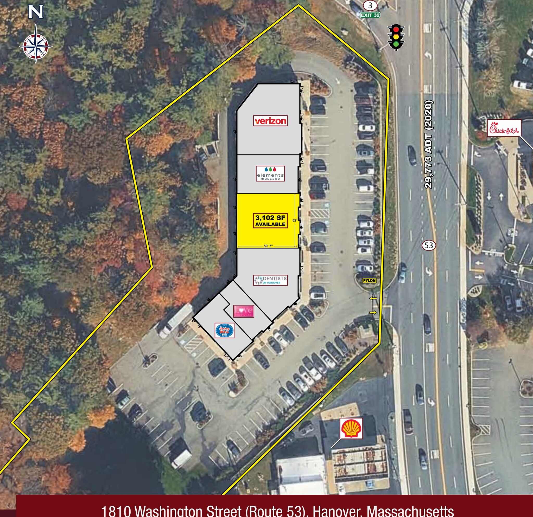 1810 Washington St, Hanover, MA à louer Plan de site- Image 1 de 1