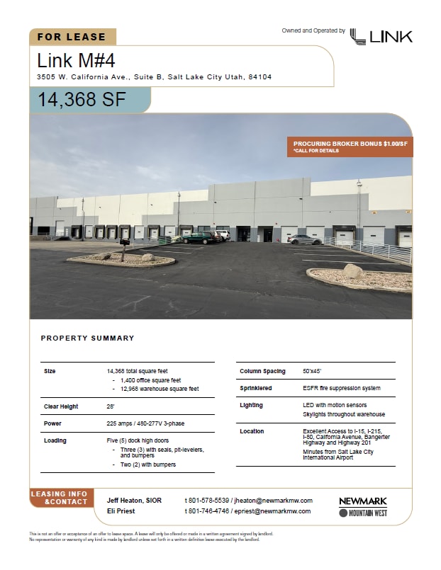 3505 W California Ave, Salt Lake City, UT for lease Interior Photo- Image 1 of 3