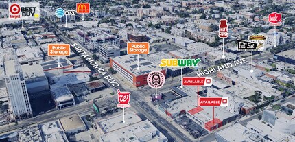 6751-6767 Santa Monica Blvd, Los Angeles, CA - AERIAL  map view - Image1
