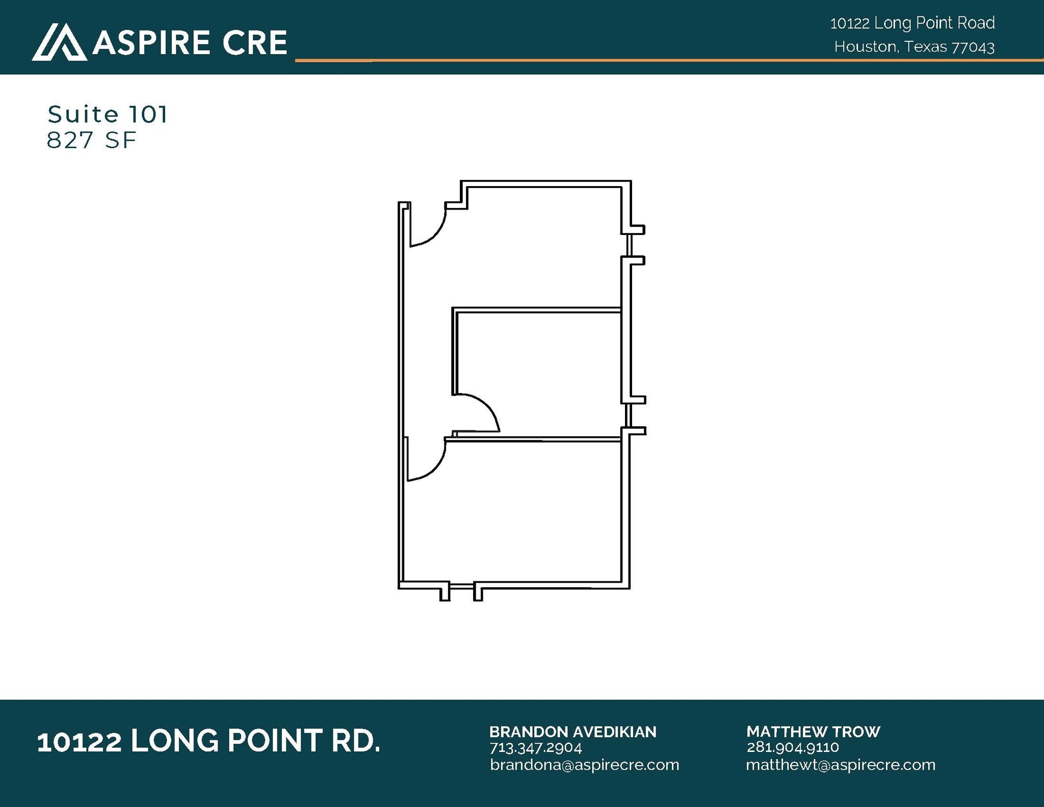 10122 Long Point Rd, Houston, TX à louer Plan d’étage- Image 1 de 2