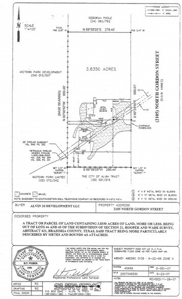 2105 N Gordon St, Alvin, TX for sale - Plat Map - Image 2 of 2