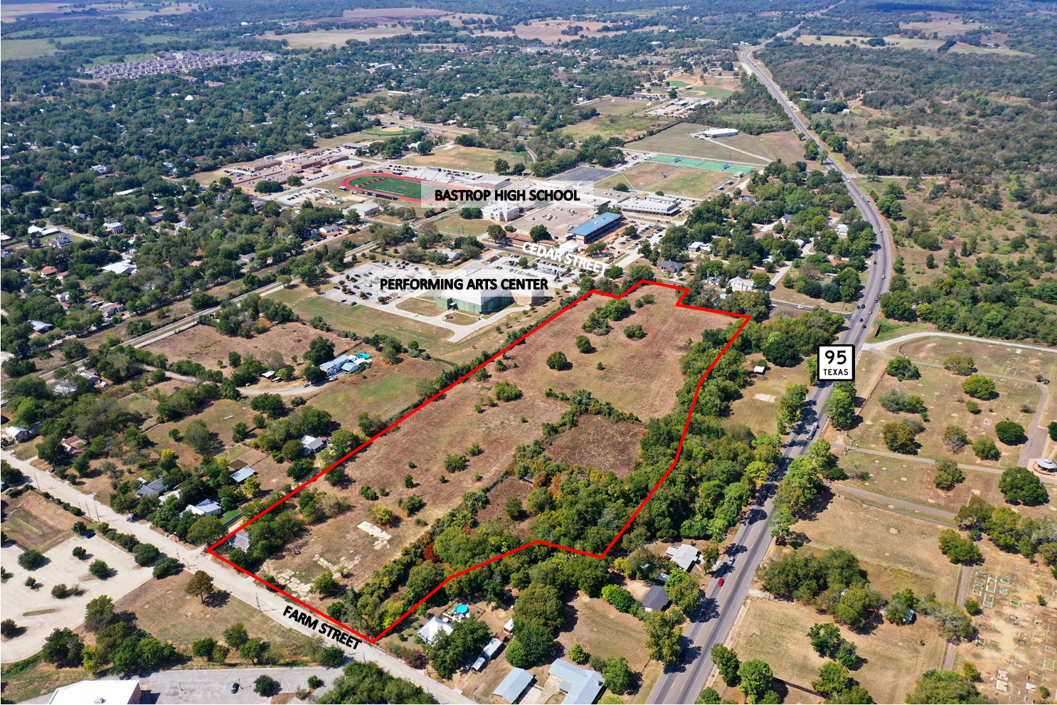 1500 Farm St, Bastrop, TX for sale Aerial- Image 1 of 1