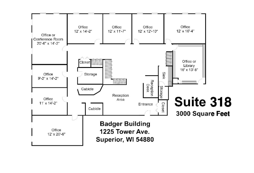 1225 Tower Ave, Superior, WI à louer Plan d  tage- Image 1 de 2