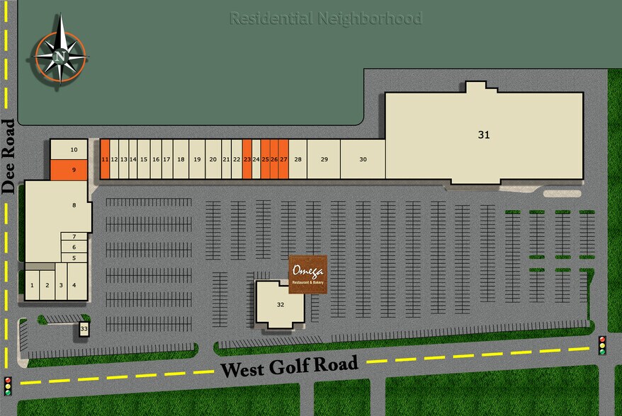 9000-9196 W Golf Rd, Niles, IL for lease - Site Plan - Image 1 of 2