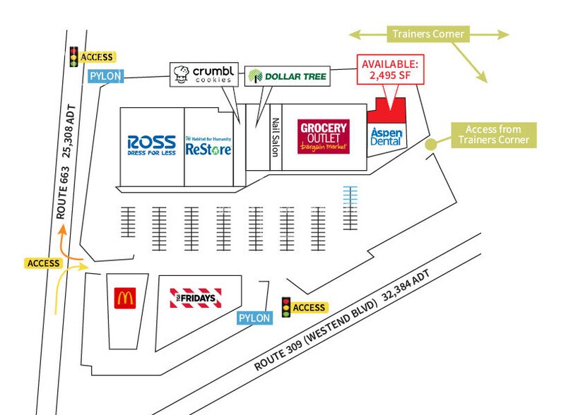 36 N West End Blvd, Quakertown, PA à louer - Plan de site - Image 2 de 5