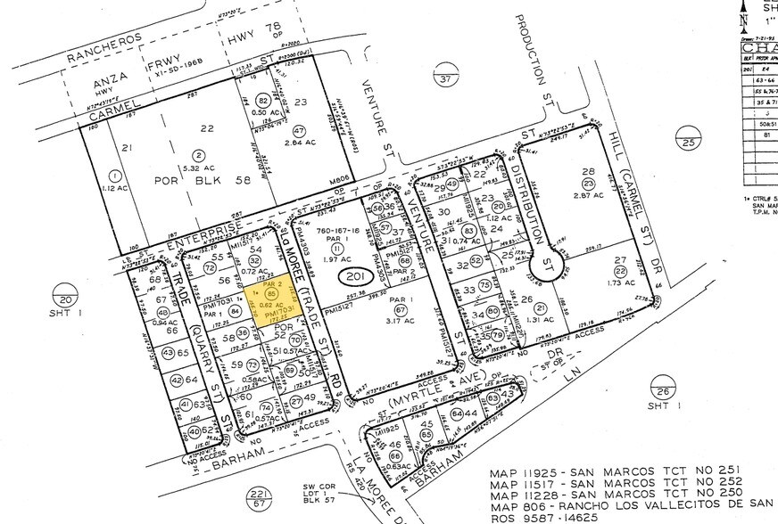 244 La Moree Rd, San Marcos, CA à louer - Plan cadastral - Image 1 de 4