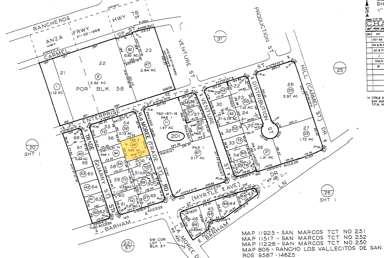 244 La Moree Rd, San Marcos, CA for lease Plat Map- Image 1 of 5
