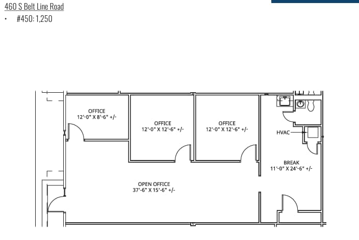 350 S Belt Line Rd, Irving, TX à louer Plan d’étage- Image 1 de 4
