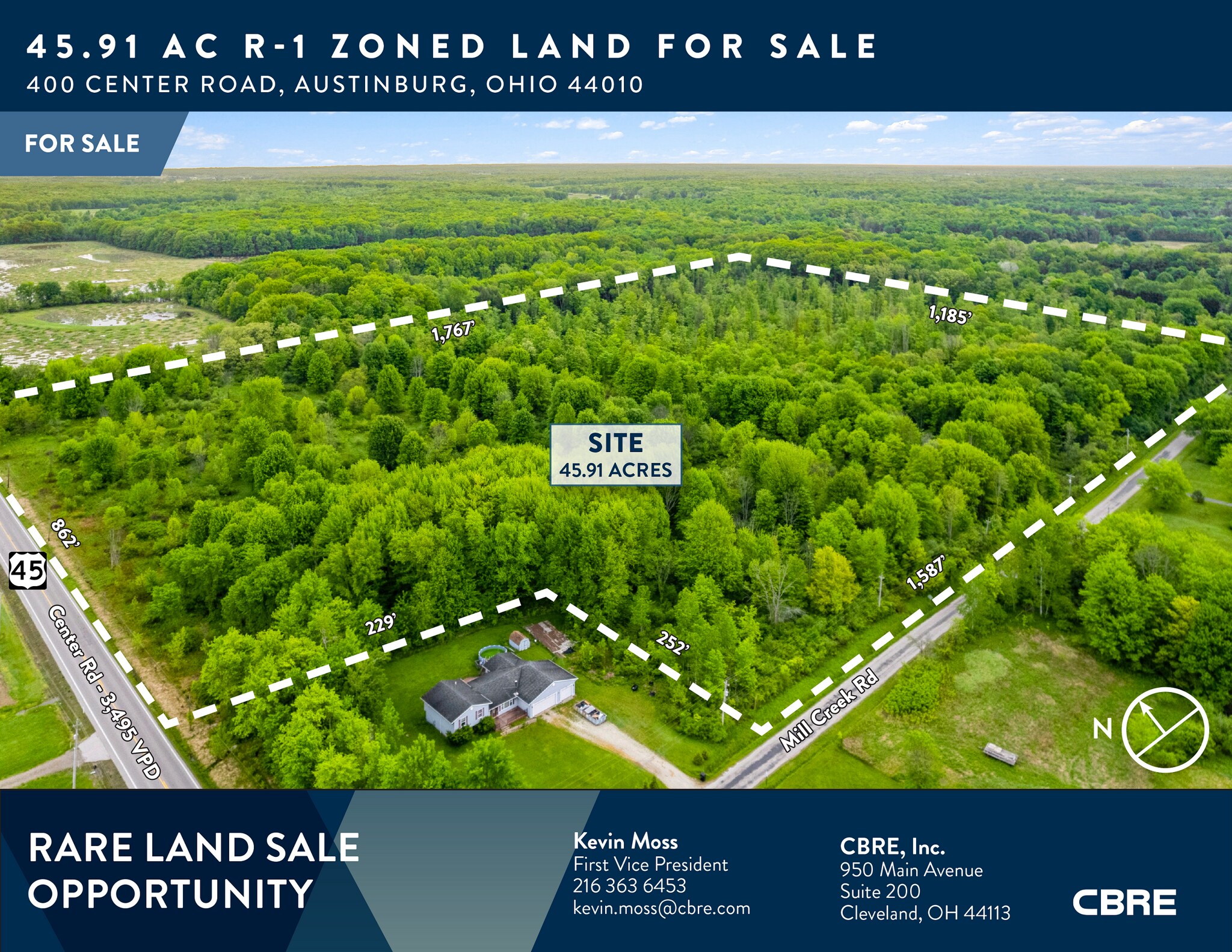 400 Center Rd, Austinburg, OH à vendre Aérien- Image 1 de 4