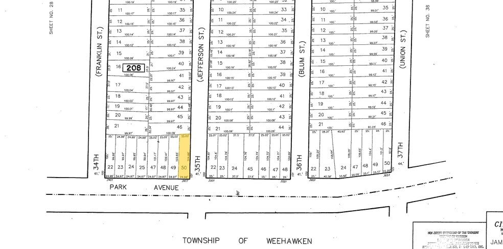 3417 Park Ave, Weehawken, NJ à vendre - Plan cadastral - Image 3 de 24