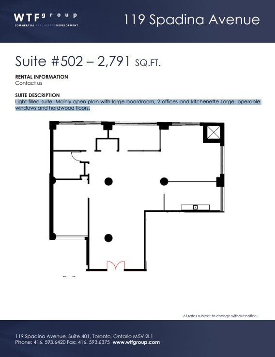 119 Spadina Ave, Toronto, ON à louer Plan d’étage- Image 1 de 5