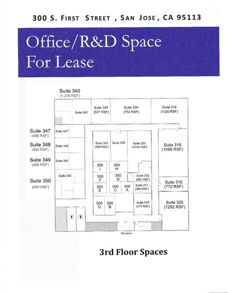 300-322 S 1st St, San Jose, CA à louer - Plan d’étage - Image 2 de 4