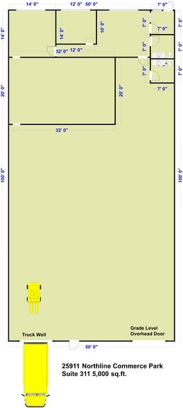 25911 Northline Commerce Dr, Taylor, MI for lease - Floor Plan - Image 2 of 8