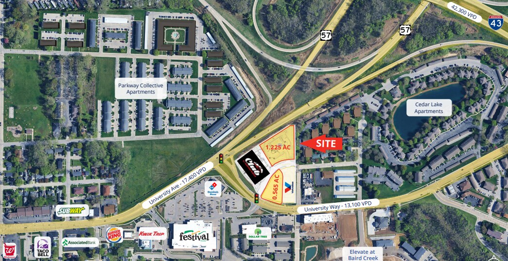 2475/2491 University Ave, Green Bay, WI for lease Aerial- Image 1 of 6