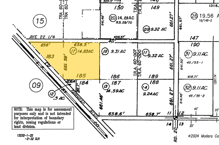 22225 Fairmead Blvd, Chowchilla, CA à vendre - Plan cadastral - Image 1 de 1