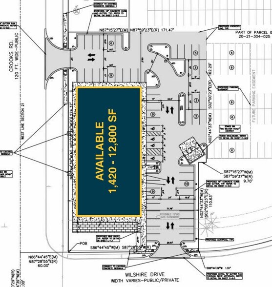 NEC Crooks Rd & Wilshire Dr, Troy, MI for lease - Site Plan - Image 2 of 3