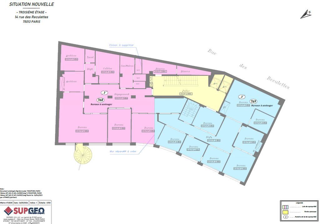 14 Rue Des Reculettes, Paris, PAR 75013 - Unit Lot 3e - - Floor Plan - Image 1 of 5